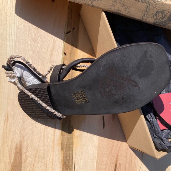 NEW Free People Linden Leather Wrap Sandals in Black  Size 39 - Picture 14 of 16